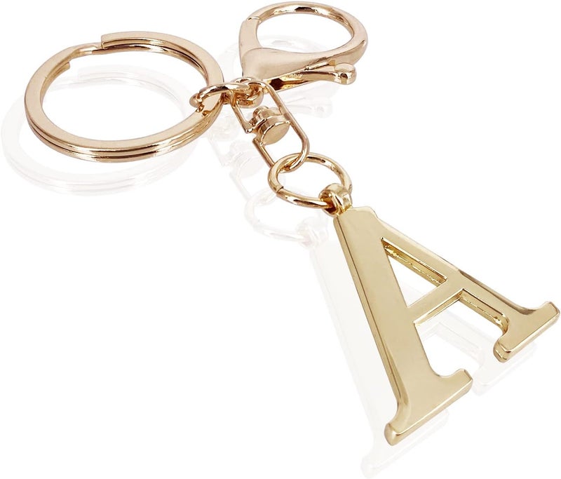 LAXPICOL Gold Letter A-Z Keychain for Women Bag Charms Purse Charms For Handbags Metal Alphabet Initial Letter Keychain - Image 1